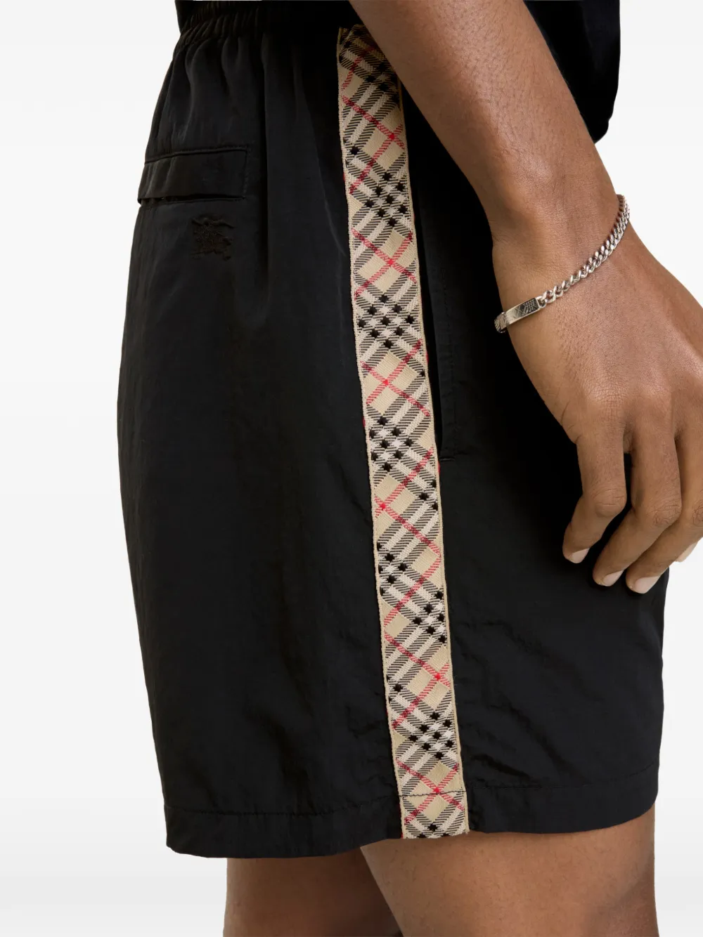Burberry Zwembroek met geruite afwerking Zwart
