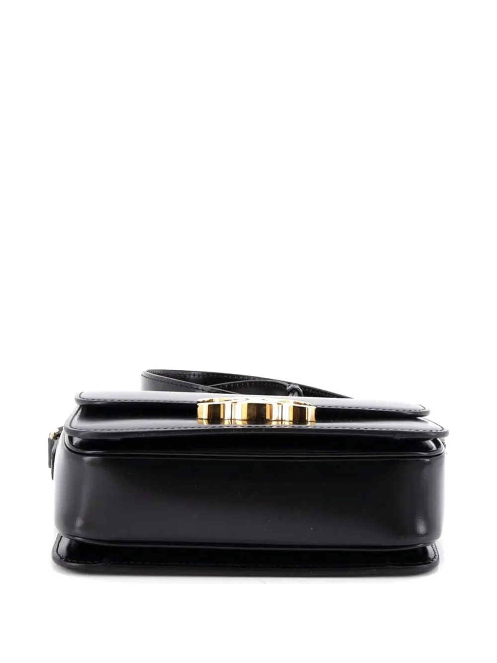 Pre-owned Celine Triomphe Shoulder Bag Smooth Calfskin Teen Crossbody Bag In Black