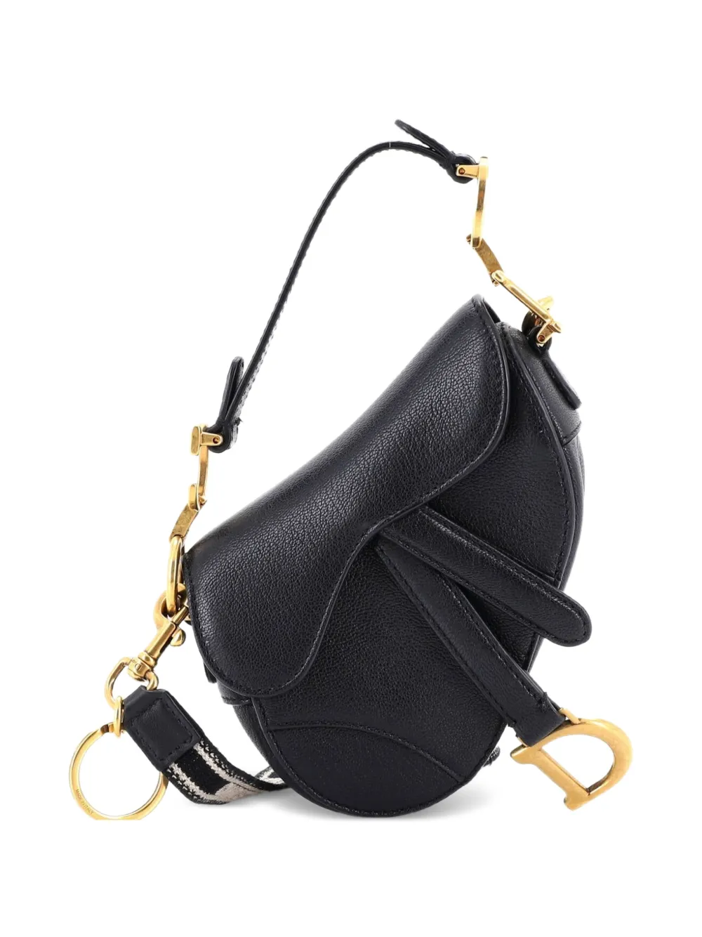 Christian Dior Pre-Owned Saddle Handbag with Strap Leather Micro shoulder bag - Nero