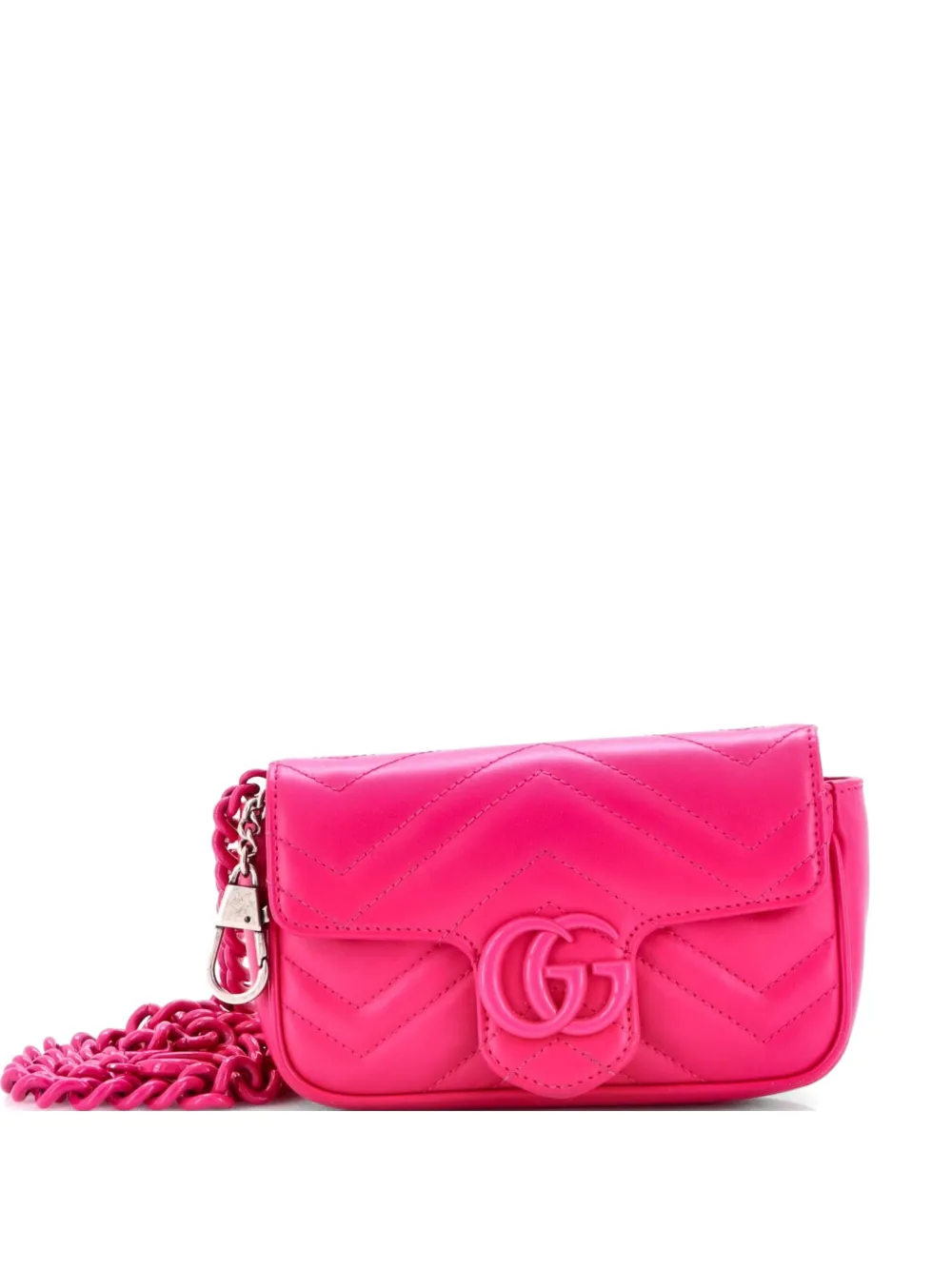 Gucci Pre-Owned GG Marmont Monochrome Flap Bag Matelasse Leather Super Mini crossbody bag - Rosa