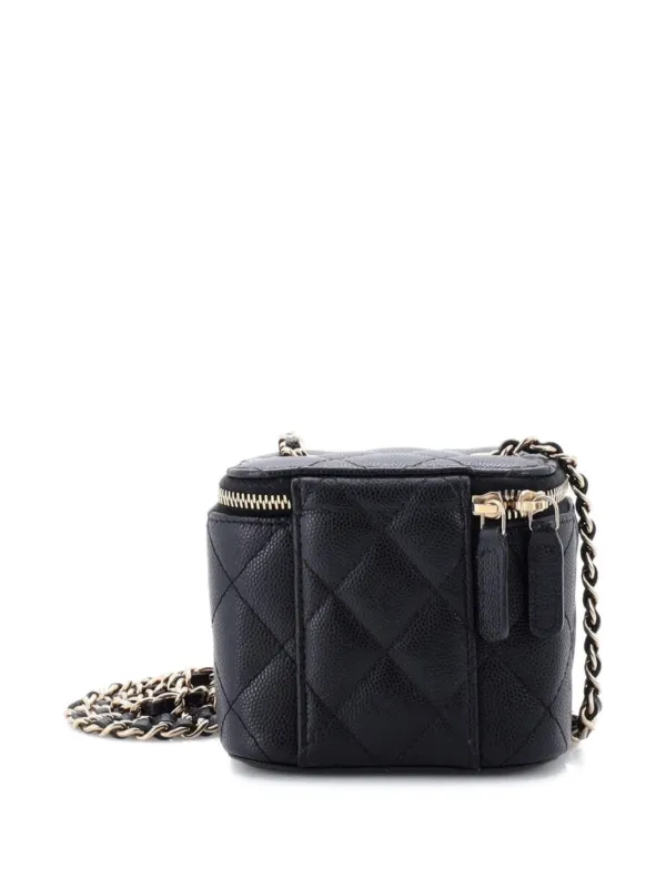 CHANEL Pre-Owned Classic Vanity Case With Chain Quilted Caviar