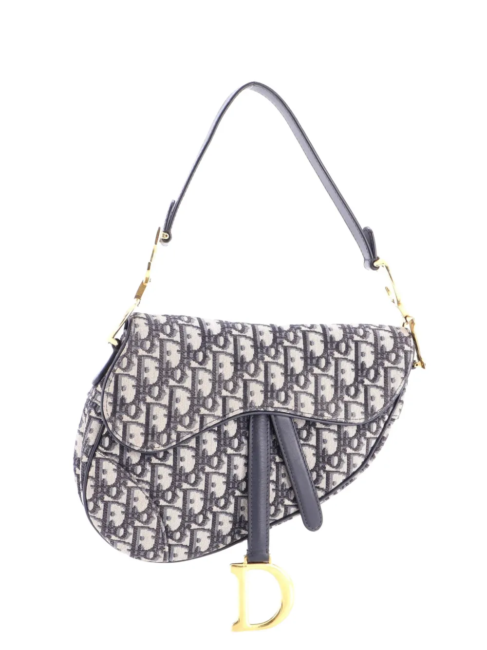 Christian Dior Pre-Owned Saddle Handbag Oblique Canvas Medium shoulder bag - Blu