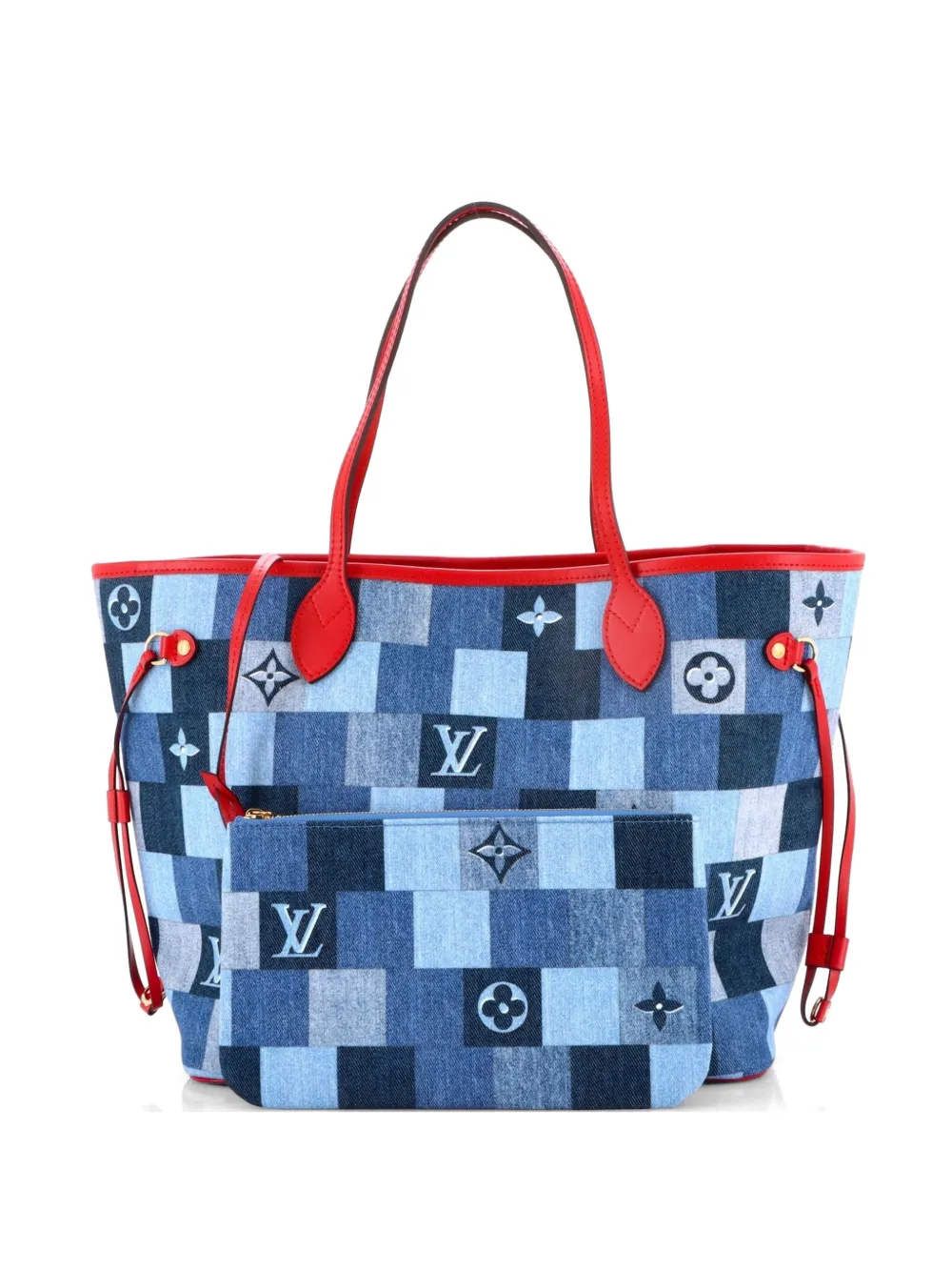 Louis Vuitton Pre-Owned Neverfull Damier and Monogram Patchwork Denim MM tote bag - Blu