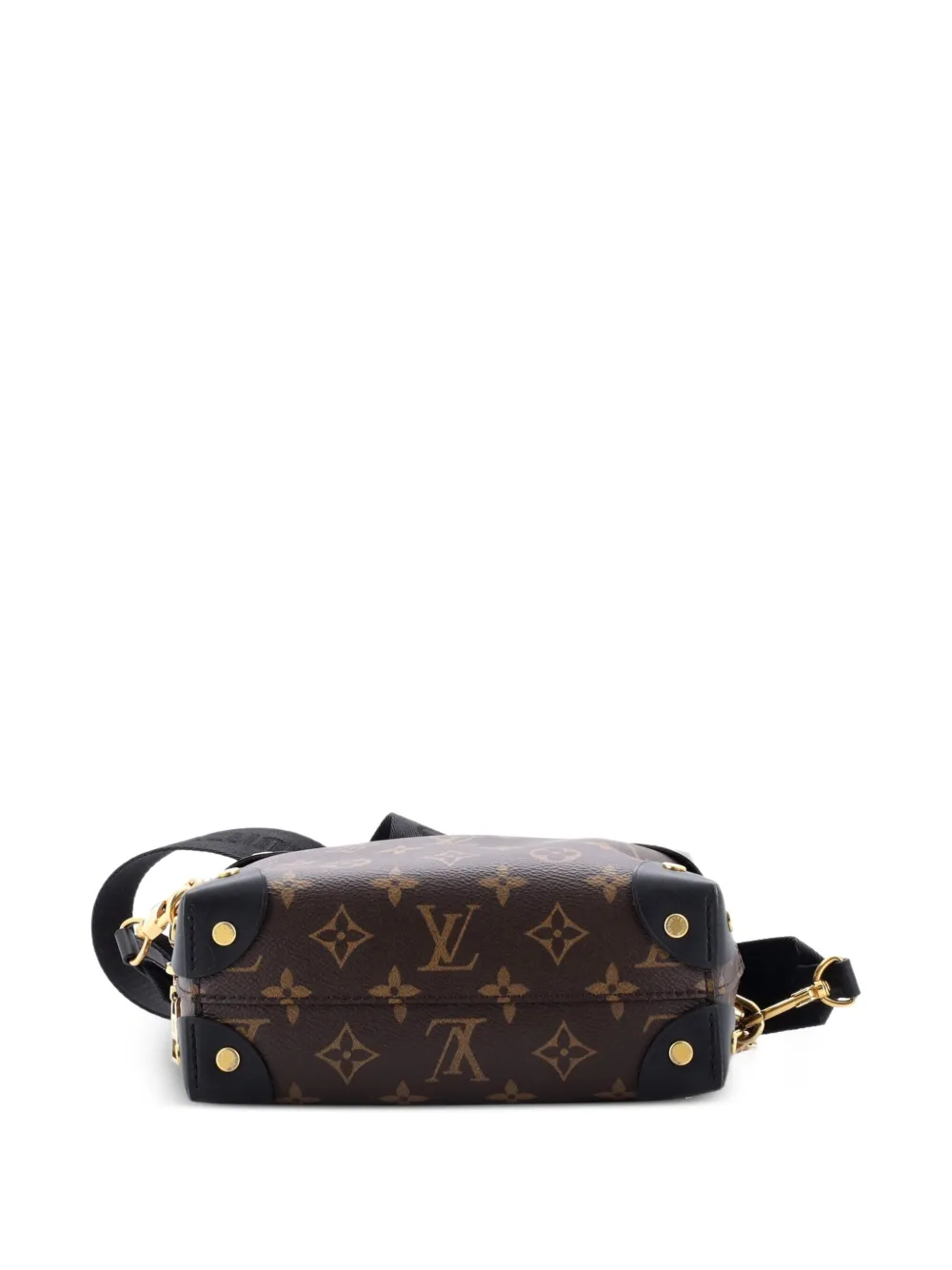 Petite Malle Souple Handbag Monogram Canvas With Leather Shoulder Bag