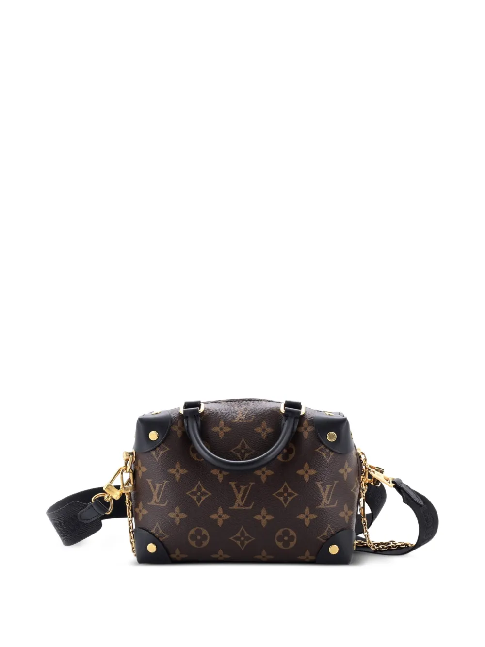 Petite Malle Souple Handbag Monogram Canvas With Leather Shoulder Bag