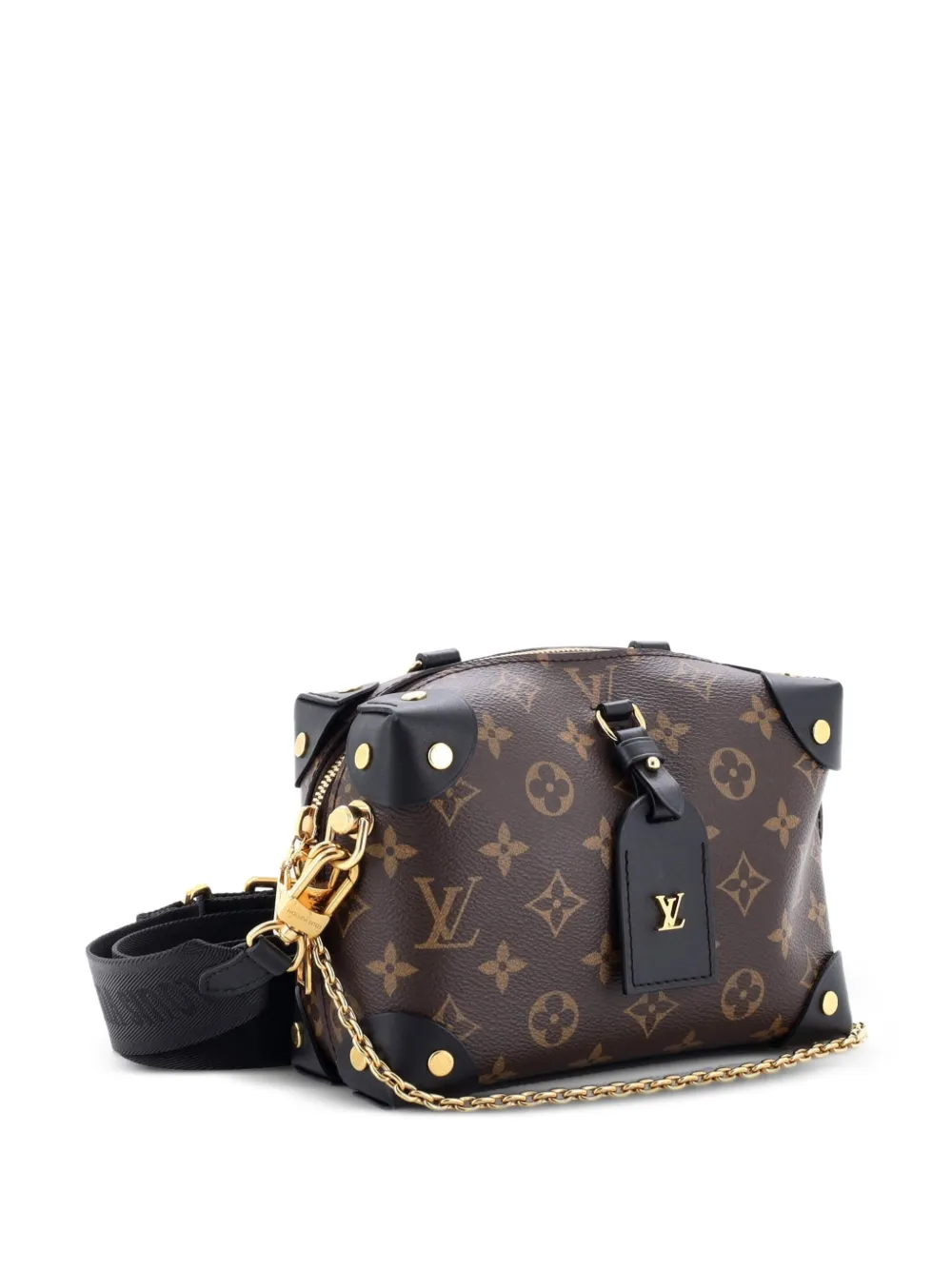 Petite Malle Souple Handbag Monogram Canvas With Leather Shoulder Bag
