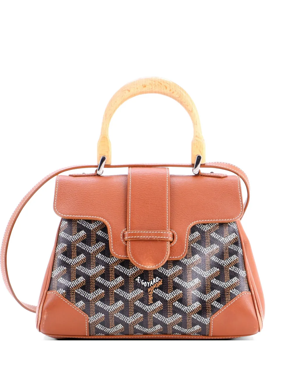 Goyard Pre-Owned Saigon Top Handle Bag Coated Canvas with Leather Mini shoulder bag - Marrone