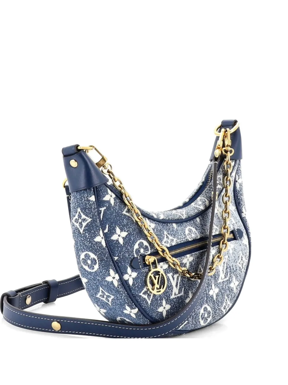 Louis Vuitton Pre-Owned Loop Handbag Monogram Jacquard Denim hobo bag - Blau