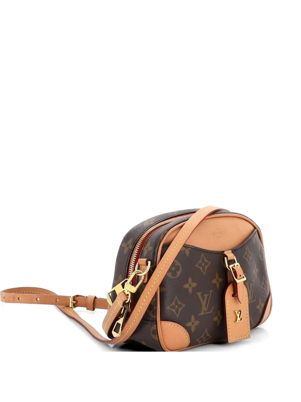 Louis Vuitton Pre-Owned Borsa a mano Deauville mini in tela con monogramma e tracolla - Marrone