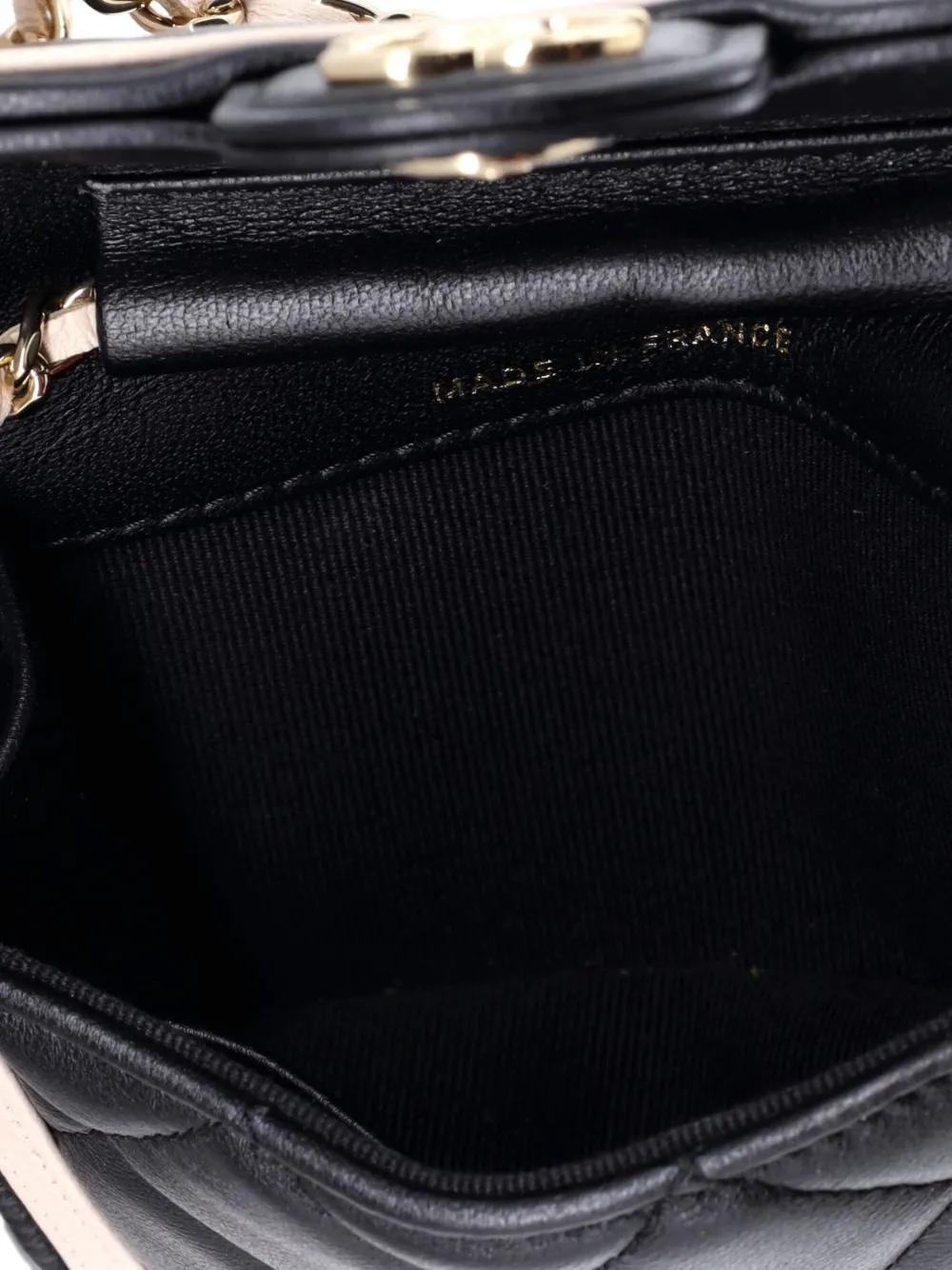 Strip On Cc Flap Clutch With Chain Quilted Lambskin Crossbody Bag