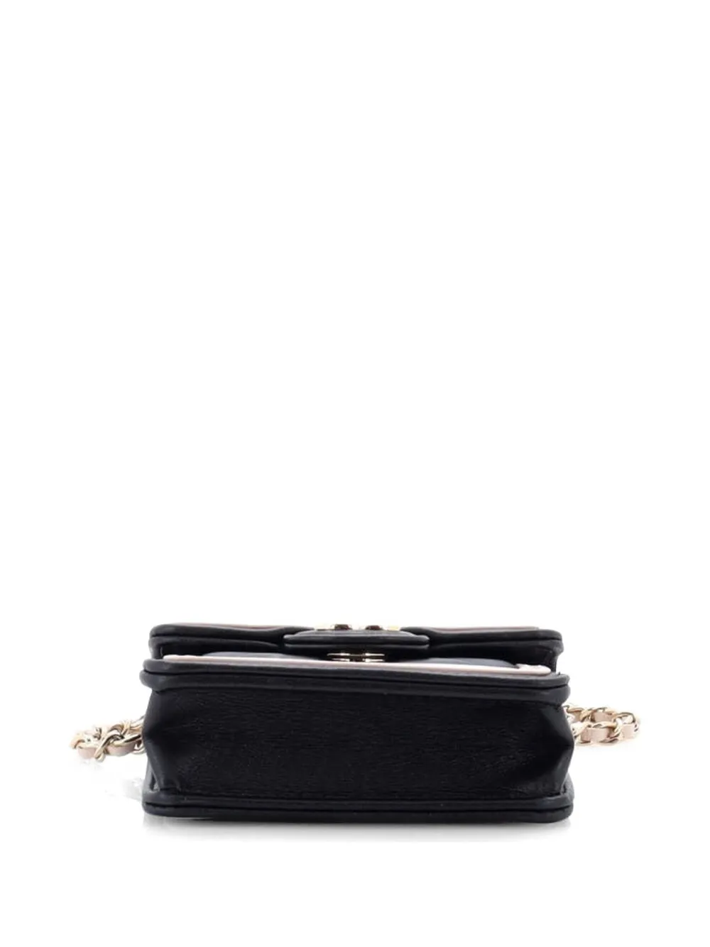 Strip On Cc Flap Clutch With Chain Quilted Lambskin Crossbody Bag