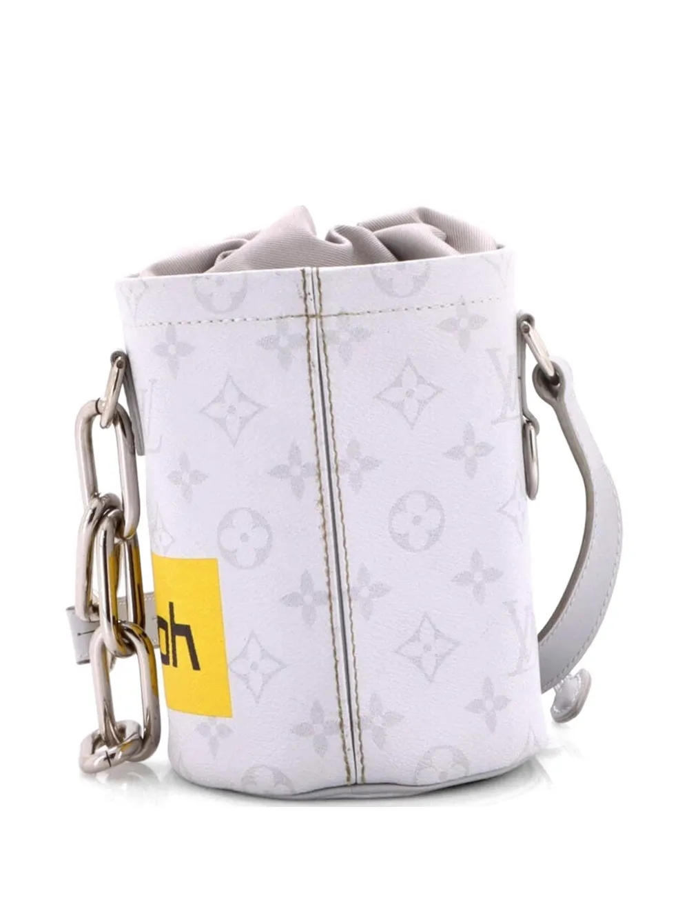 Louis Vuitton Pre-Owned Chalk Nano Bag Limited Edition Logo Story Monogram Canvas bucket bag - Grigio