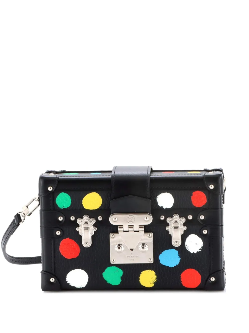Louis Vuitton Pre-Owned Petite Malle Handbag Yayoi Kusama Painted Dots Taurillon Leather clutch bag - Nero
