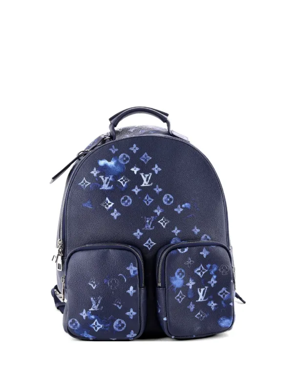 louis vuitton backpack multipocket Louis Vuitton Pre-Owned Multipocket Limited Edition Monogram Ink Watercolor  Leather Backpack | Blue