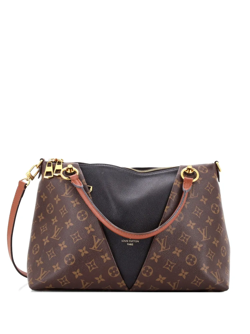 Louis Vuitton Pre-Owned V Tote Monogram Canvas and Leather MM shoulder bag - Braun