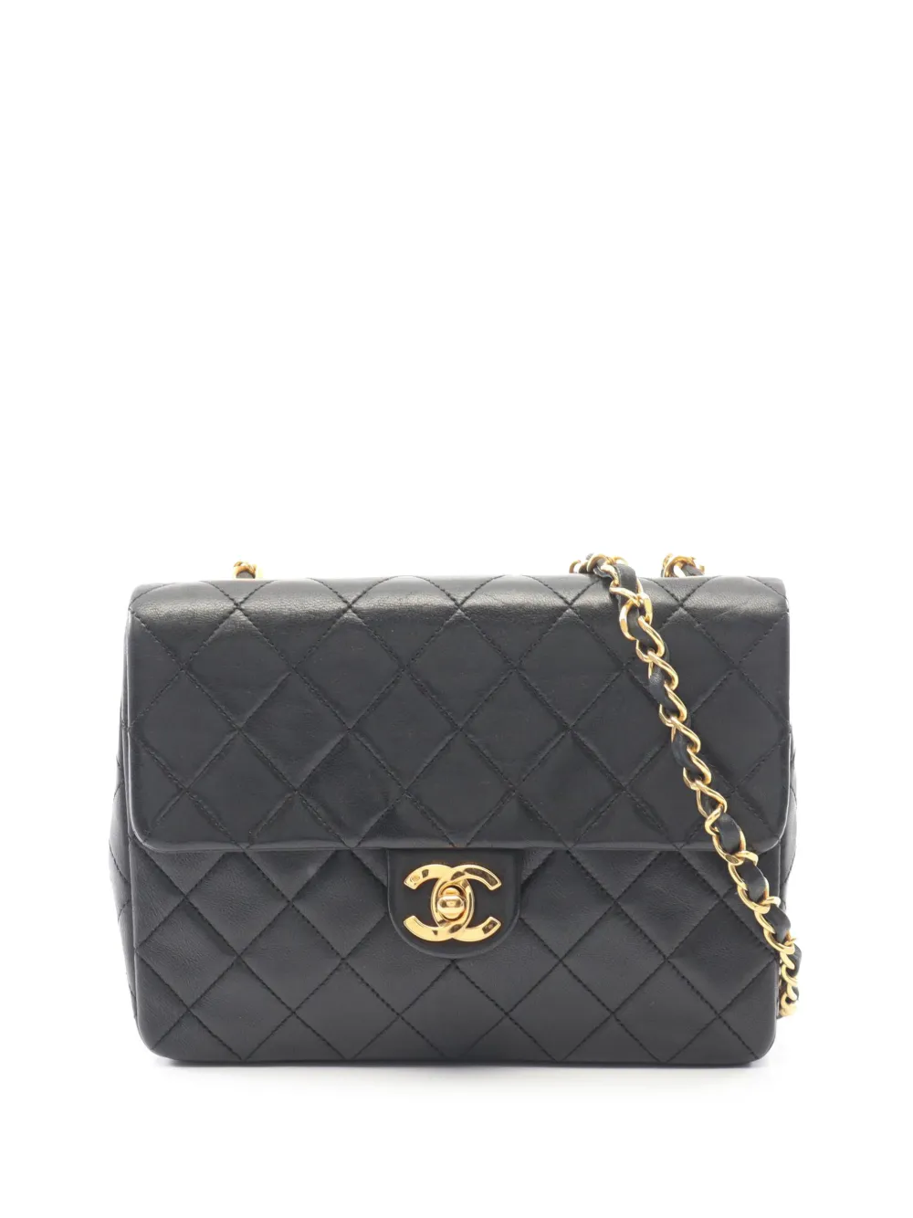 CHANEL Pre-Owned 1989-1991 Small Square Quilted Lambskin Flap shoulder bag - Nero