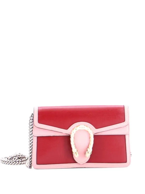Gucci Pre-Owned ディオニュソス レザー スーパーミニ クラッチバッグ 