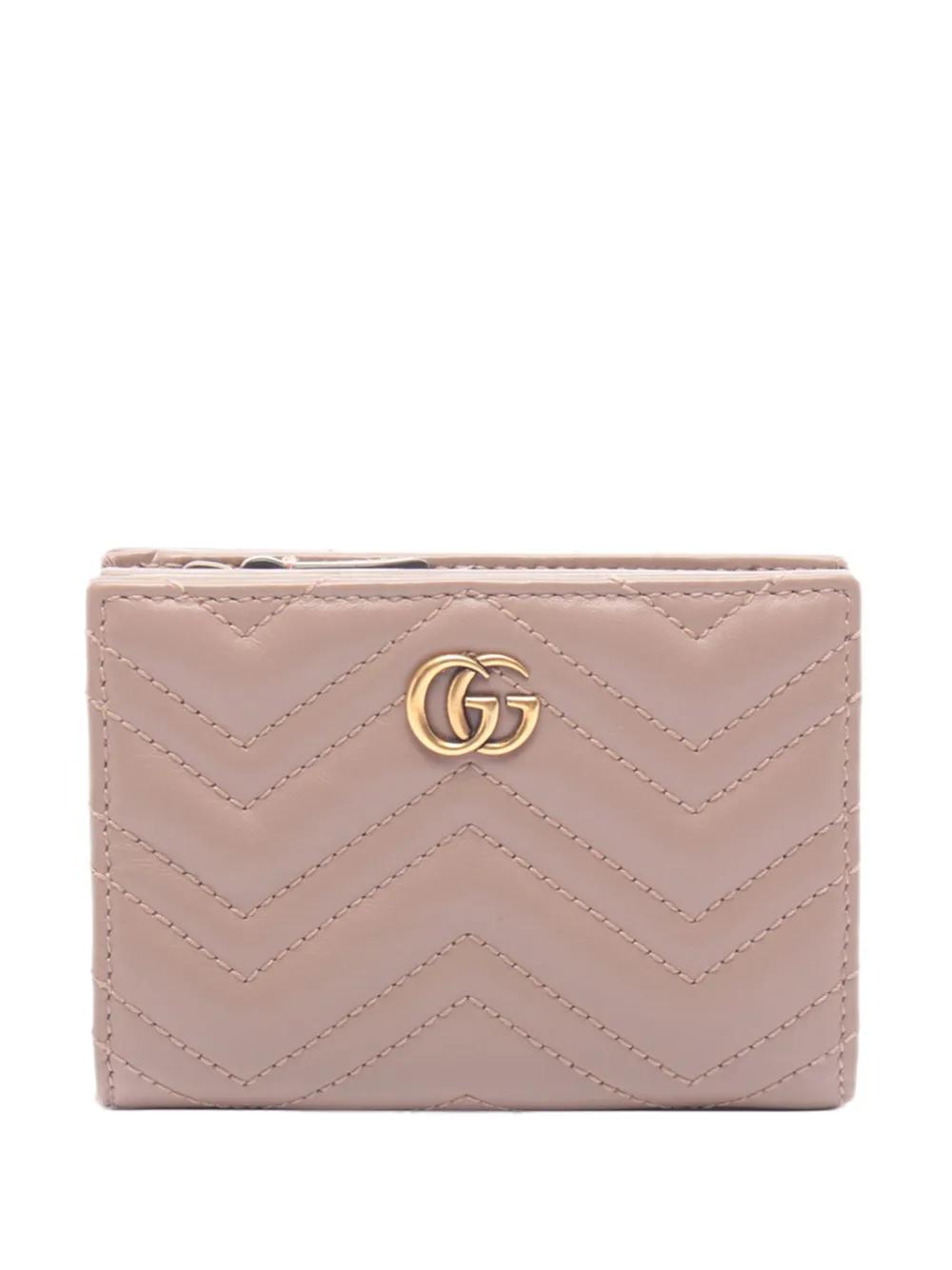 Gucci Pre-Owned 2016-2026 Leather GG Marmont Bi-fold Wallet small wallets - Rosa