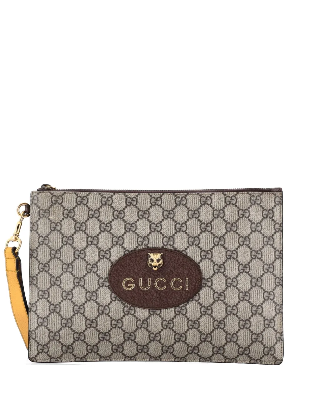 Gucci Pre-Owned Neo Vintage Wristlet Pouch GG Coated Canvas clutch bag - Marrone