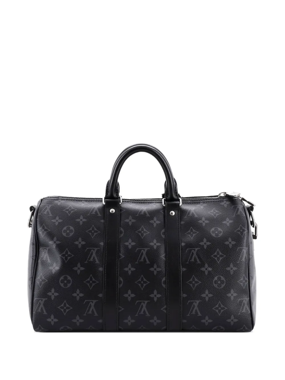  Louis Vuitton Pre-owned Keepall Bandouliere Bag Reverse Monogram Eclipse Canvas 35 Travel Bag - Black 