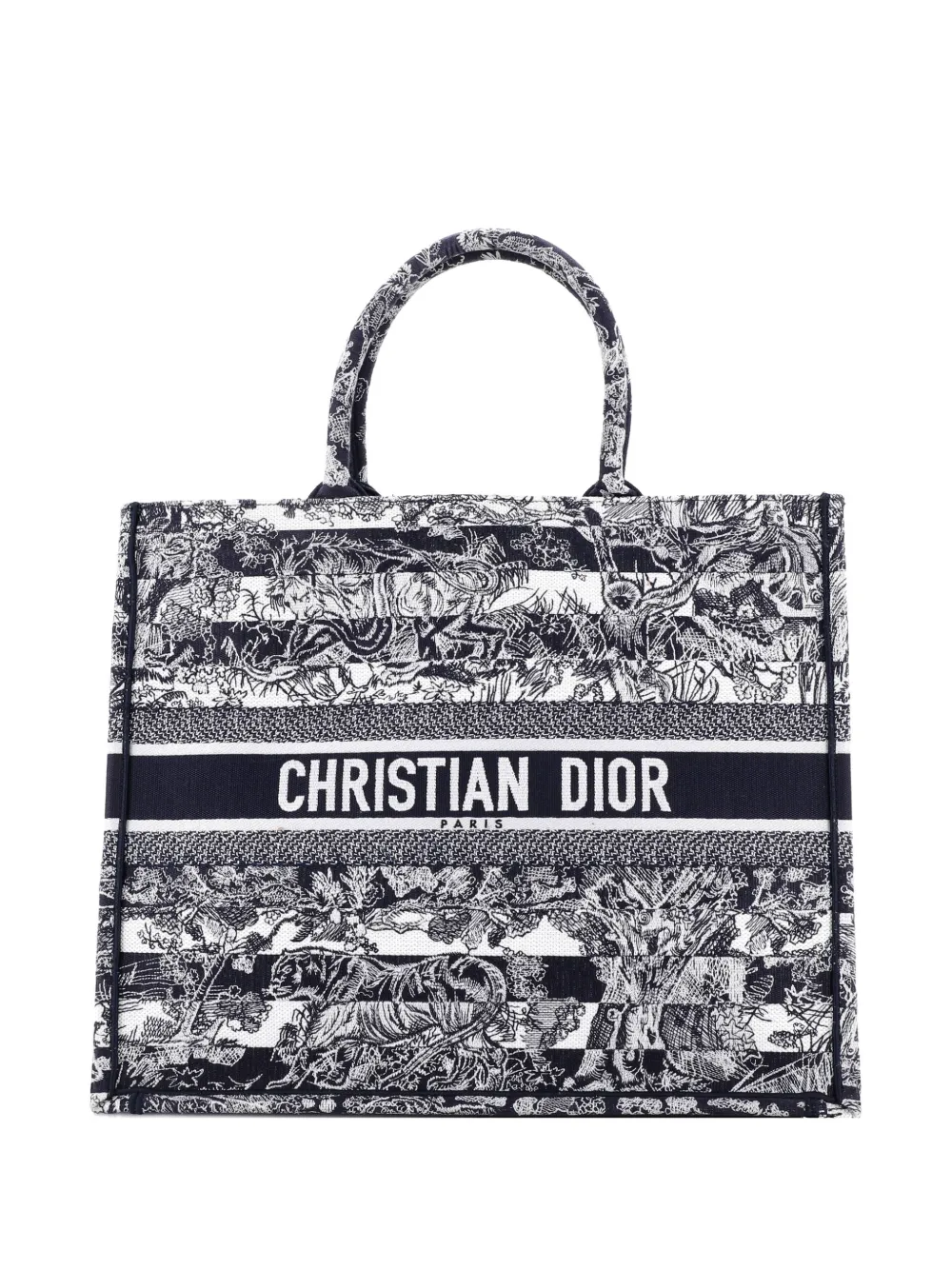 Christian Dior Pre-Owned Book Embroidered Canvas Large tote bag - Blu