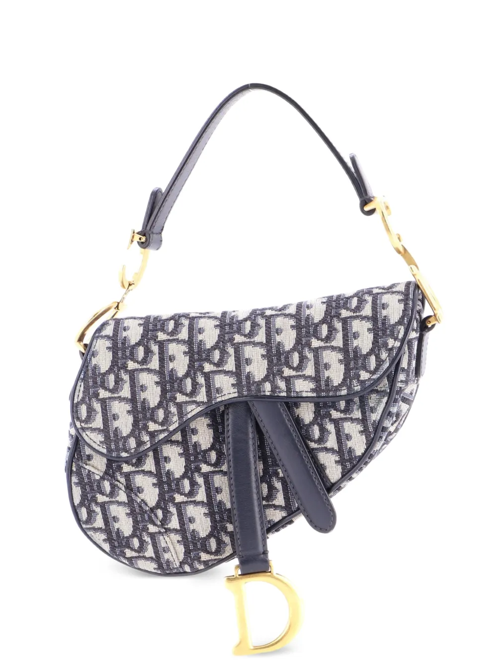 Christian Dior Pre-Owned Saddle Handbag Oblique Canvas Mini shoulder bag - Blu