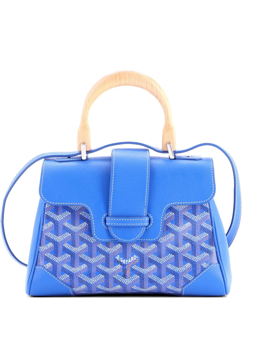 Goyard Pre-Owned Saigon Top Handle Bag Coated Canvas with Leather Mini shoulder bag - Blu