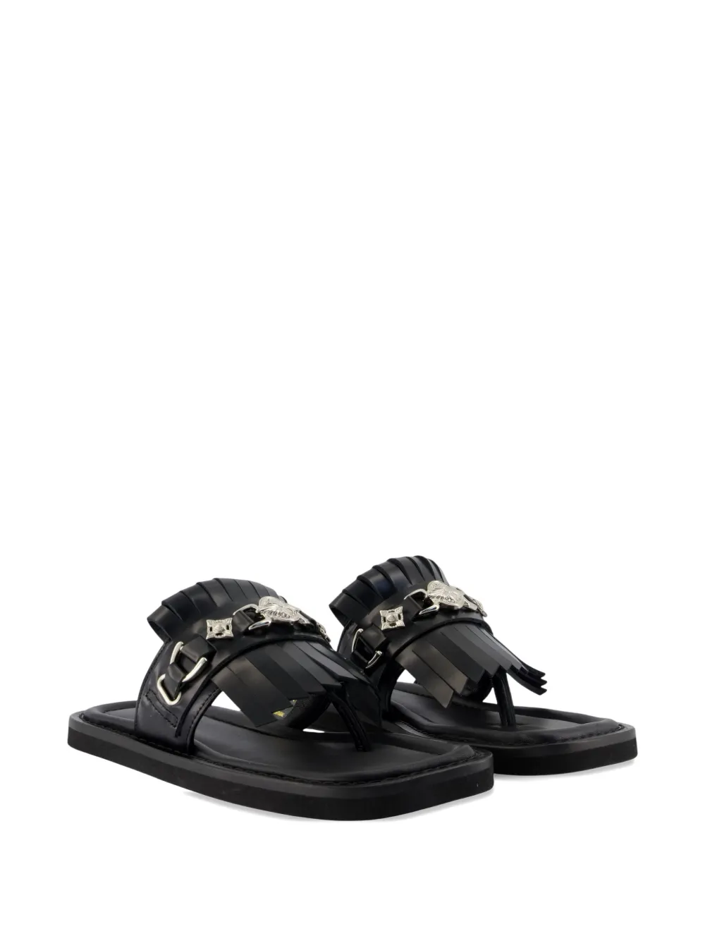 Toga Pulla tassel-detail square-toe sandals Zwart