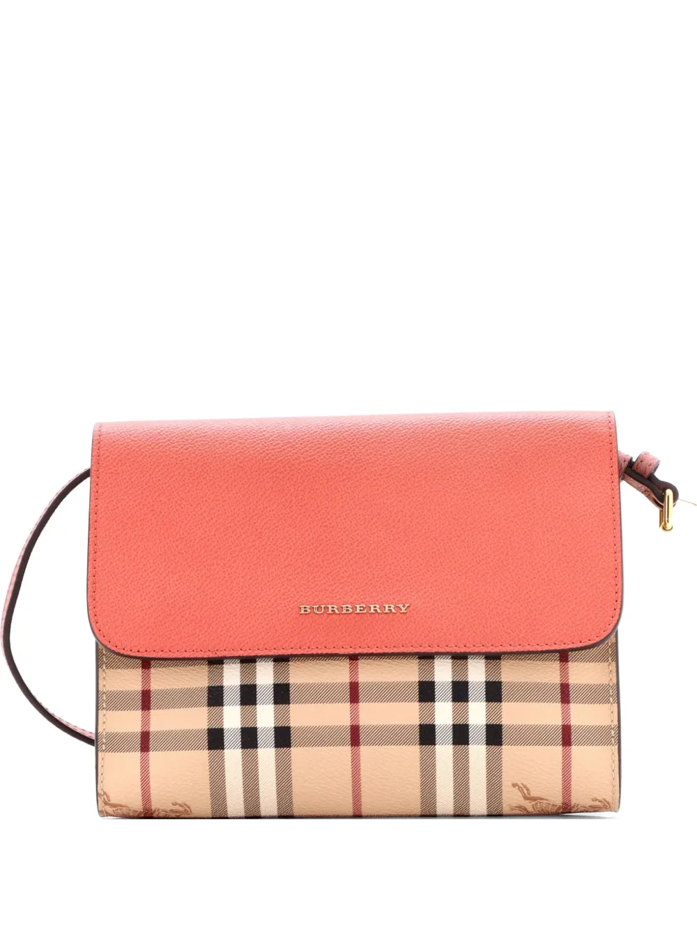 Burberry Pre-Owned Loxley Haymarket Coated Canvas and Leather Small crossbody bag - Braun