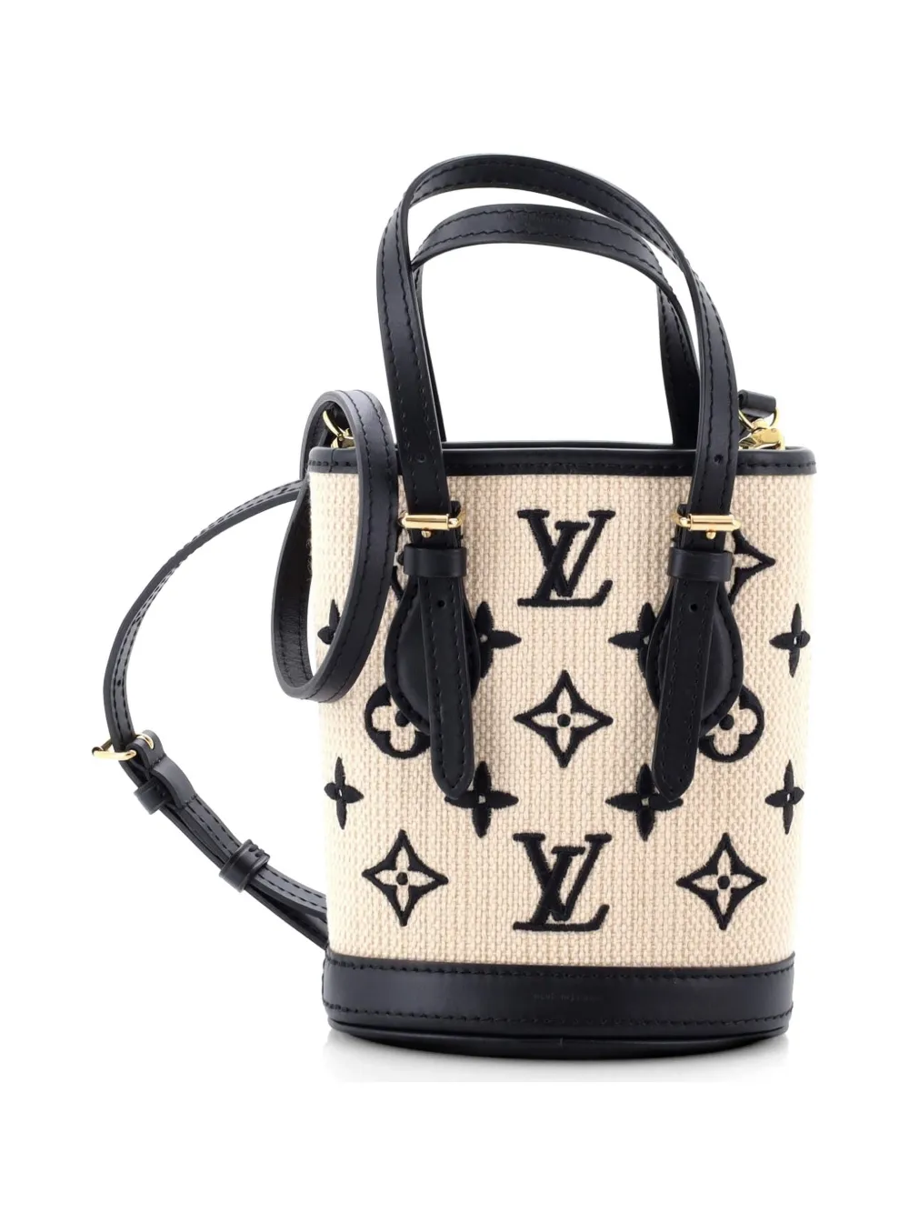 Louis Vuitton Pre-Owned By The Pool Monogram Raffia Nano bucket bag - Nero