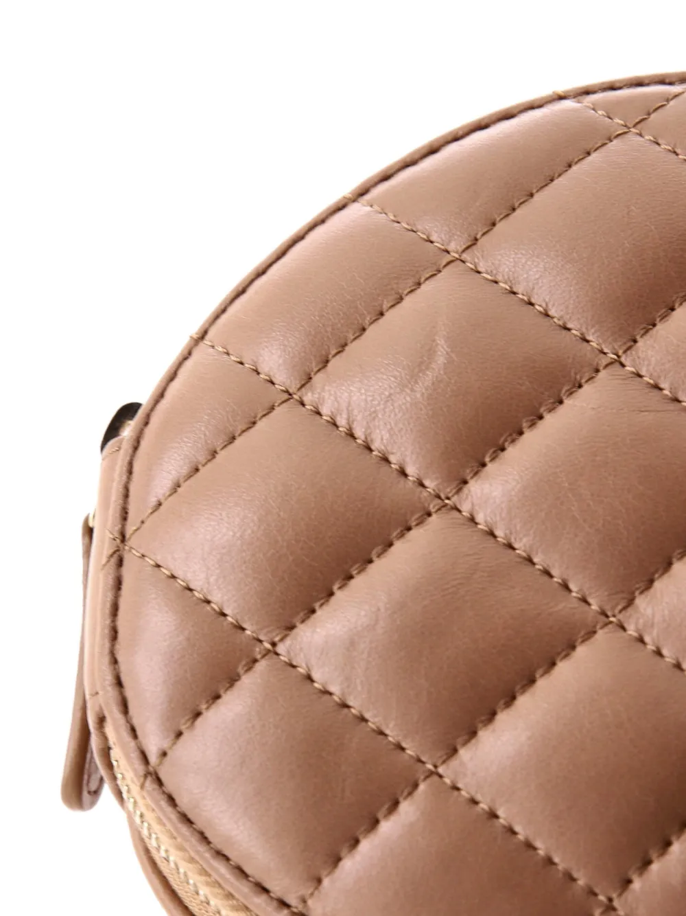 All Slide Long Round Clutch With Chain Quilted Lambskin Crossbody Bag