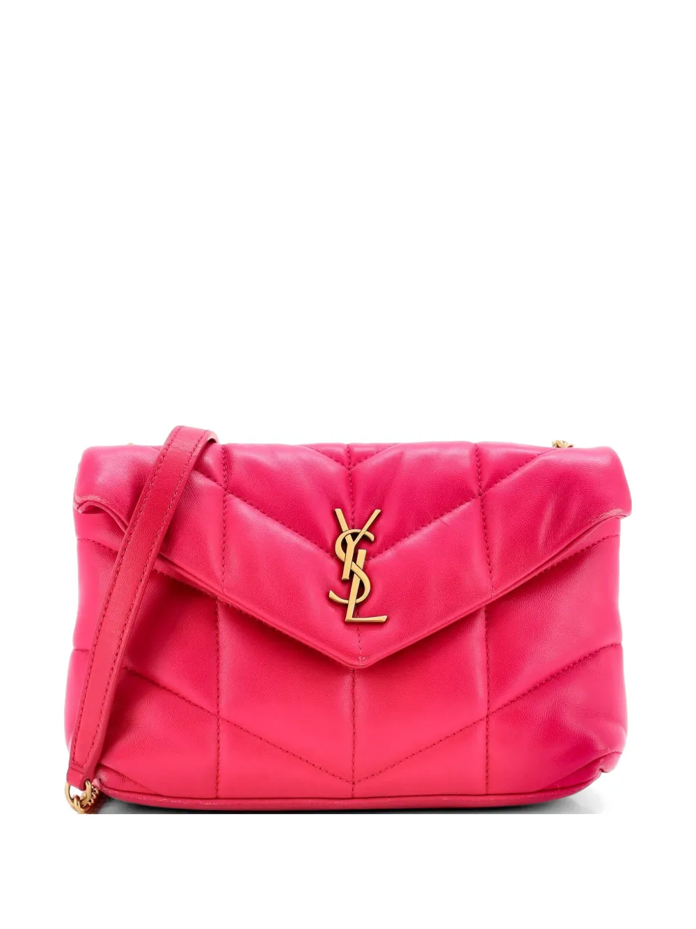 Saint Laurent Pre-Owned Loulou Puffer Shoulder Bag Quilted Leather Mini crossbody bag - Rosa