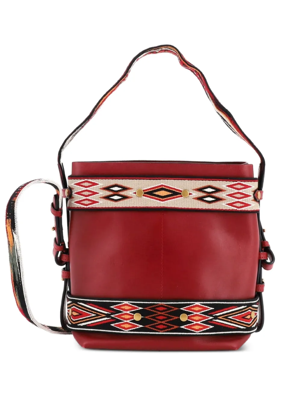 Christian Dior Pre-Owned Diorodeo Calfskin with Embroidered Detail Small hobo bag - Rosso