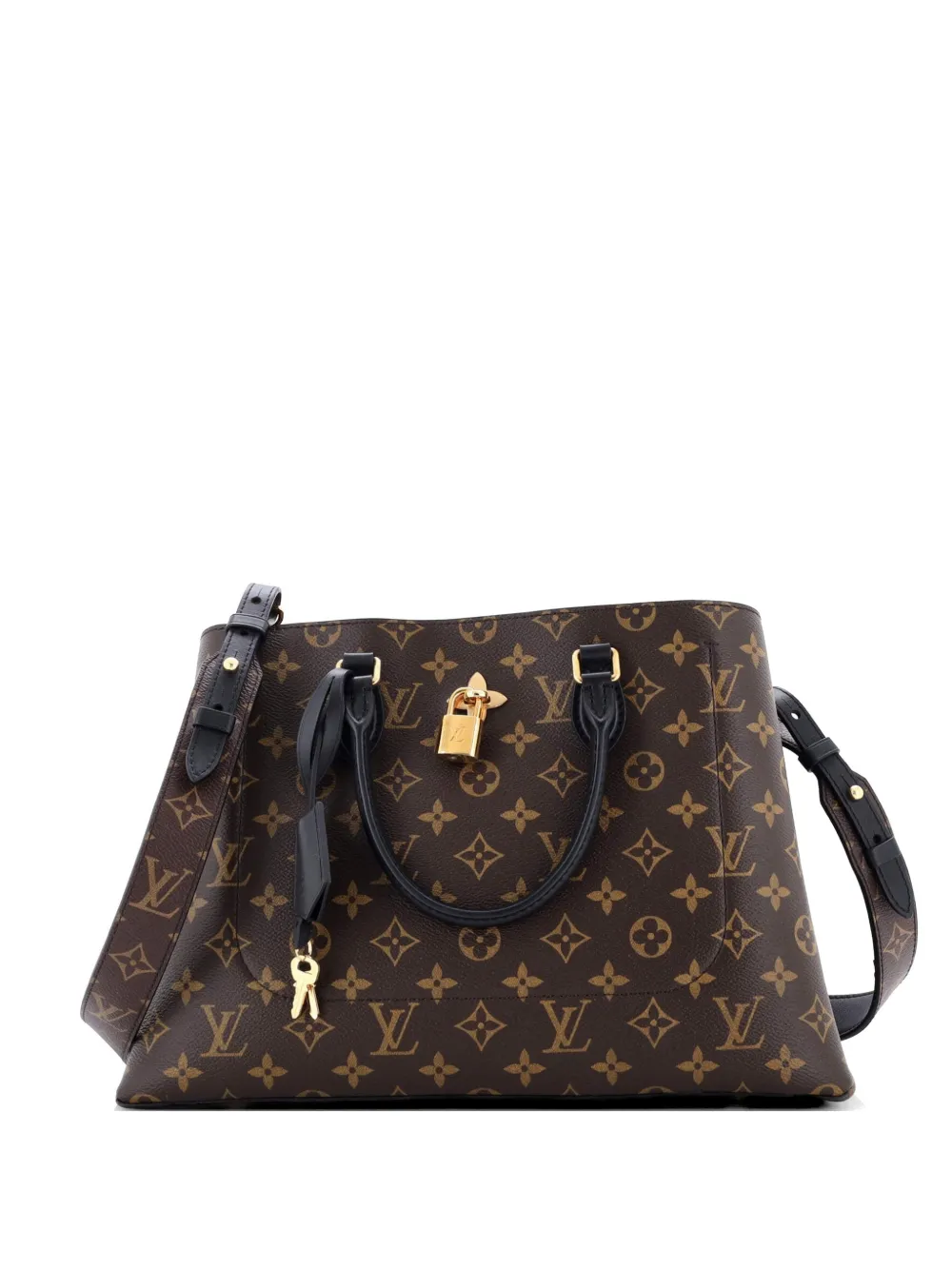 Louis Vuitton Pre-Owned Flower Monogram Canvas with Leather tote bag - Marrone