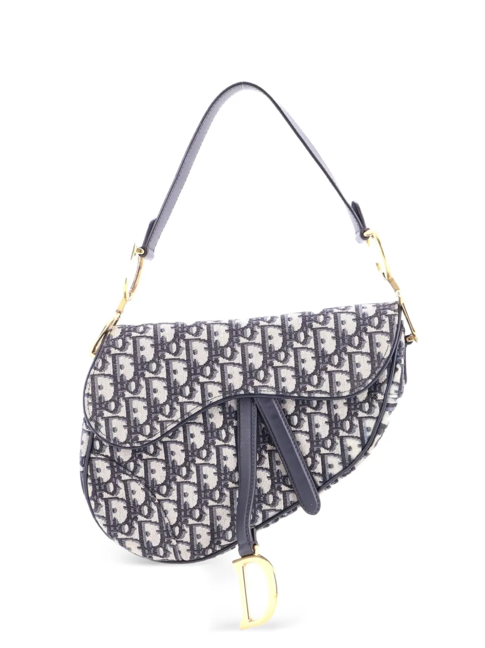 Christian Dior Pre-Owned Saddle Handbag Oblique Canvas Medium shoulder bag - Blau