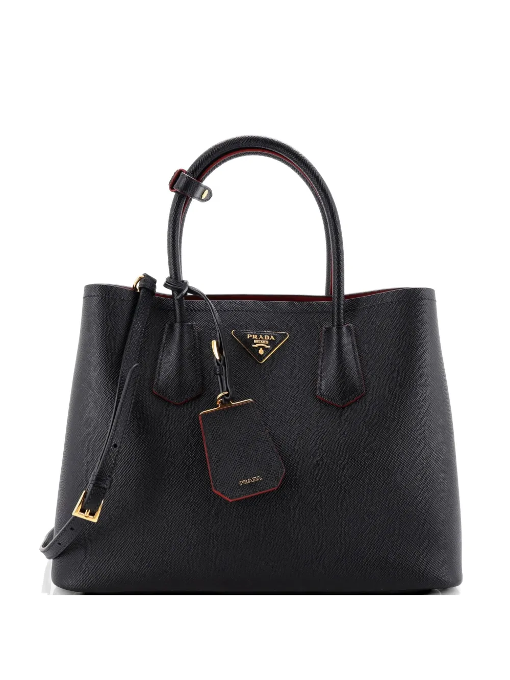 Prada Pre-Owned Cuir Double Saffiano Leather Medium tote bag - Nero