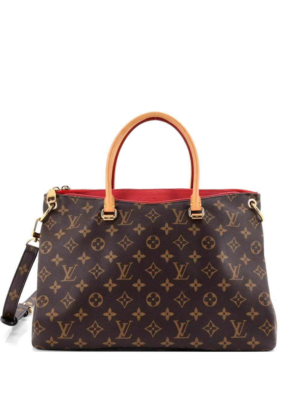 Louis Vuitton Pre-Owned Pallas Tote Monogram Canvas with Leather shoulder bag - Rosso