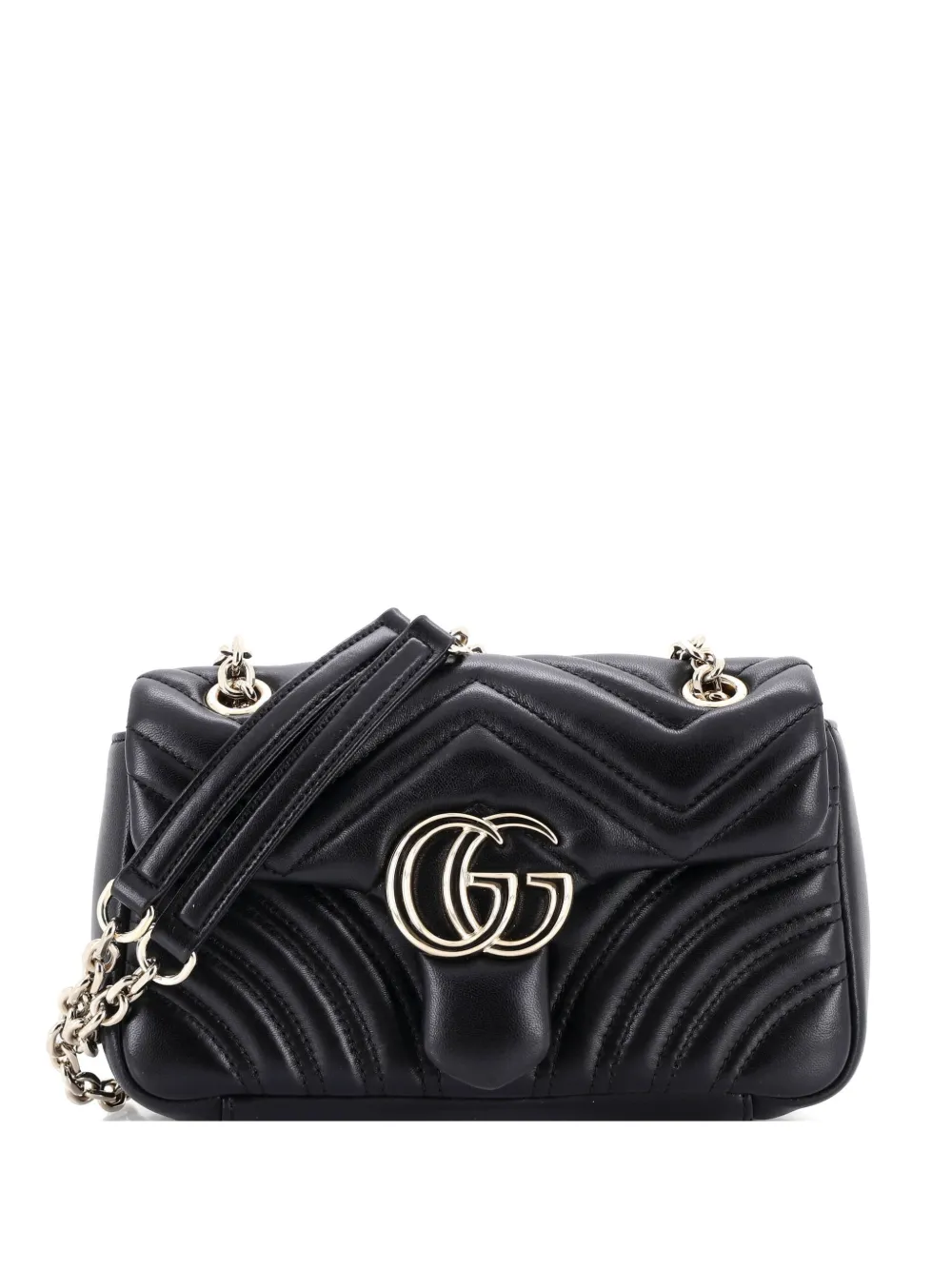 Gucci Pre-Owned GG Marmont NM Flap Bag Matelasse Leather Small shoulder bag - Nero