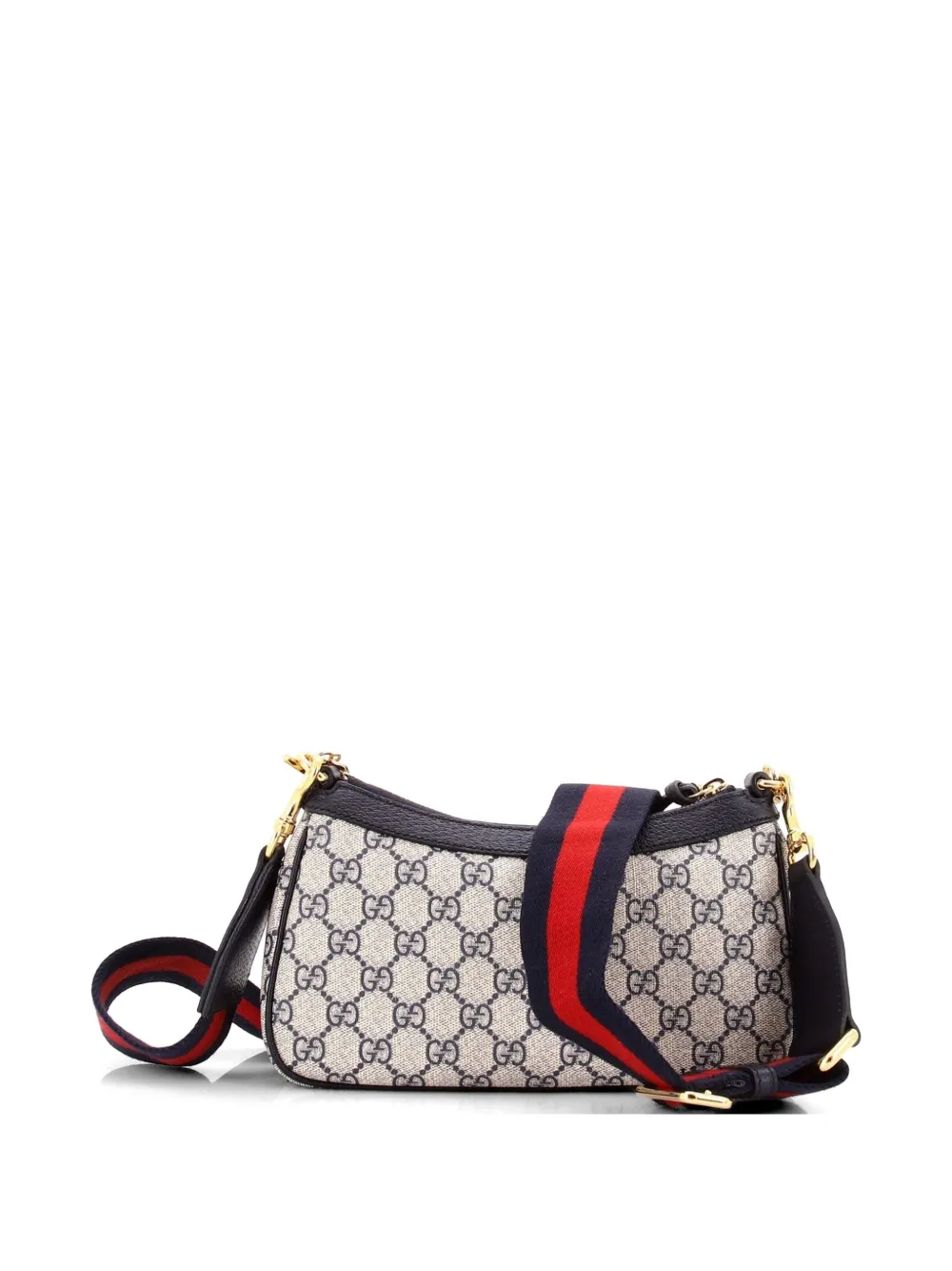 Pre-owned Gucci Ophidia Charm Shoulder Bag Gg Coated Canvas Small Crossbody Bag In Blue