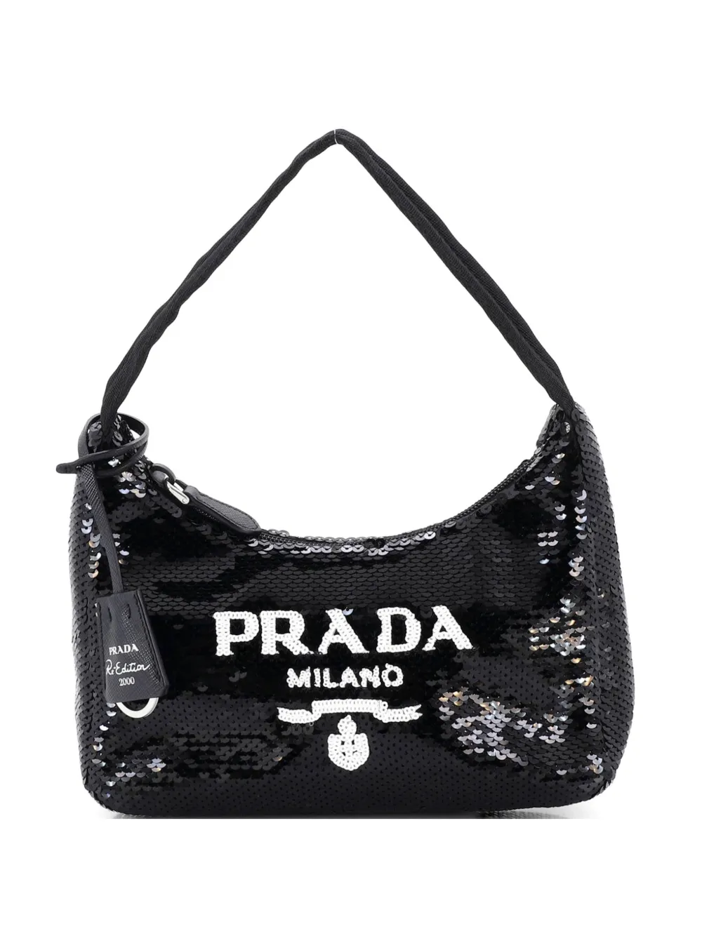 Prada Pre-Owned Re-Edition 2000 Sequins Mini hobo bag - Nero