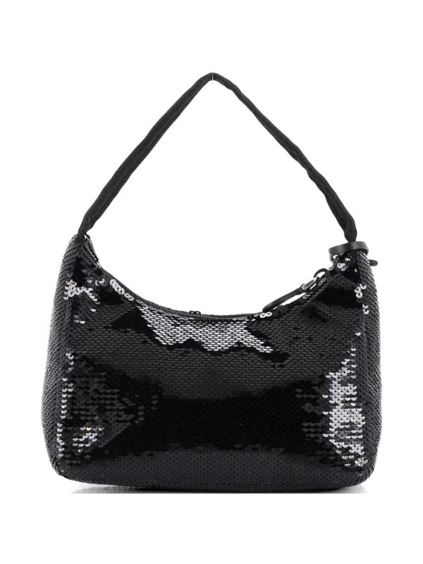 Prada Pre-Owned Re-Edition 2000 Sequins Mini Hobo Bag | Black