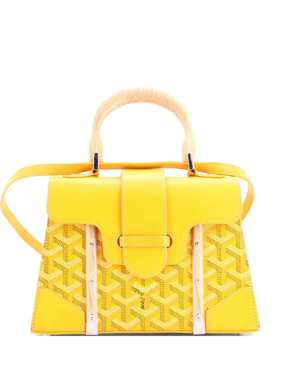 Goyard Pre-Owned Structured Saigon Top Handle Bag Coated Canvas with Leather Mini satchel - Giallo