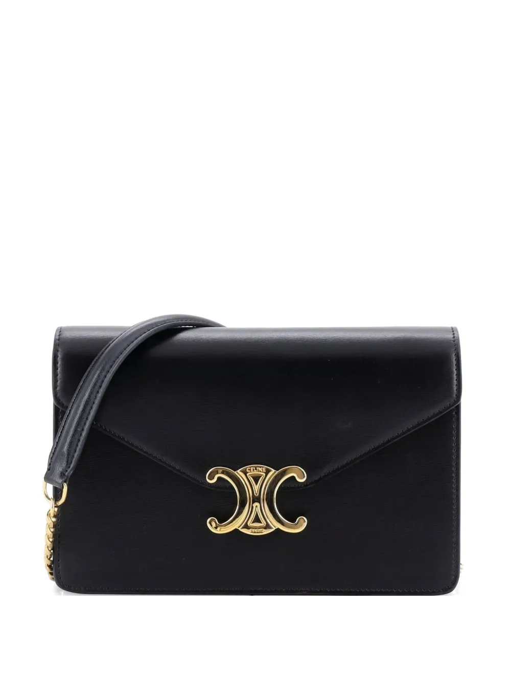 Celine Pre-Owned Margo Triomphe Wallet on Chain Leather crossbody bag - Nero