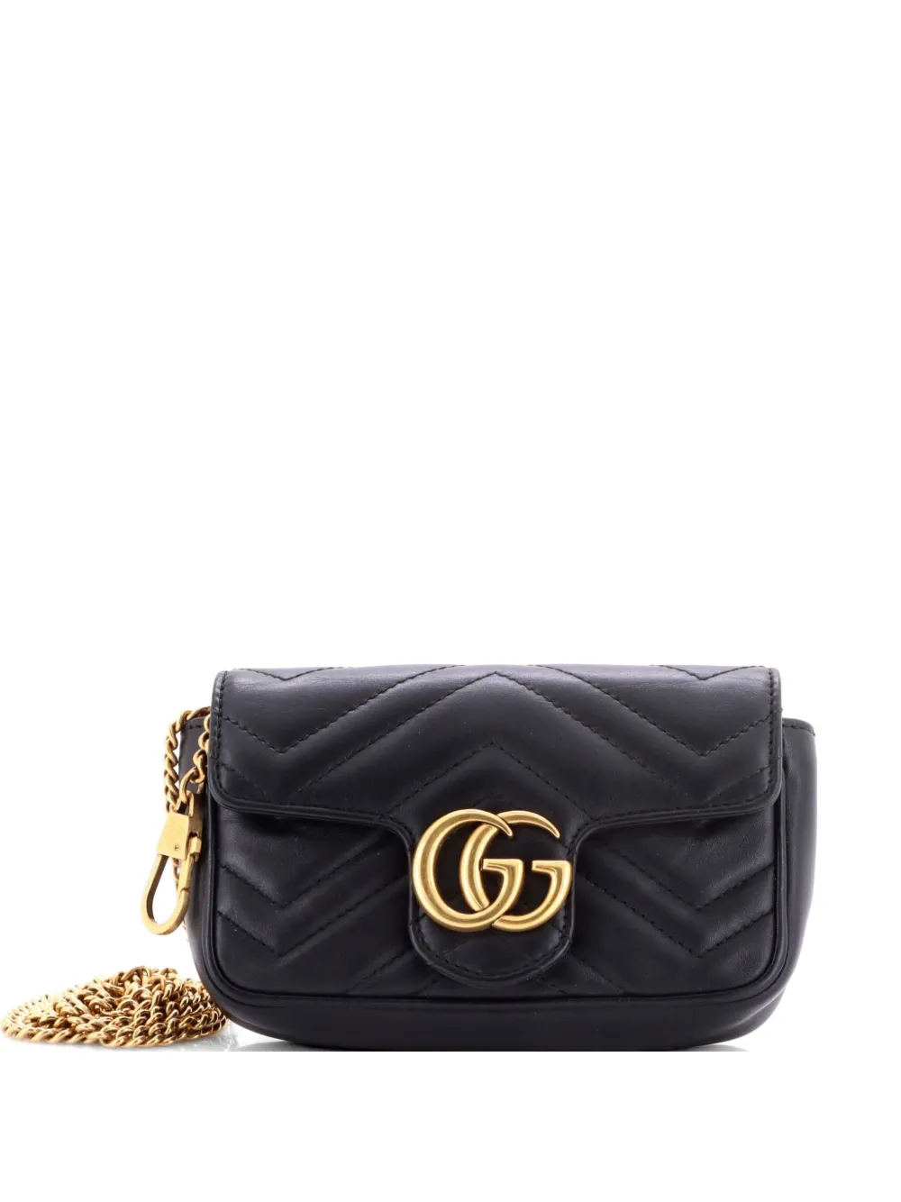 Gucci Pre-Owned GG Marmont Flap Bag Matelasse Leather Super Mini crossbody bag - Nero