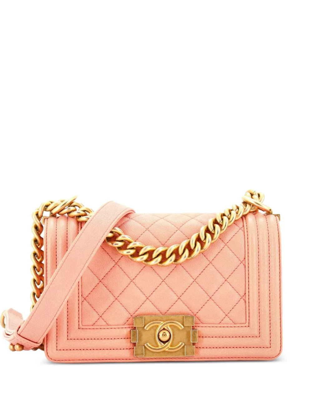 CHANEL Pre-Owned Boy Flap Bag Quilted Caviar Small crossbody bag - Rosa