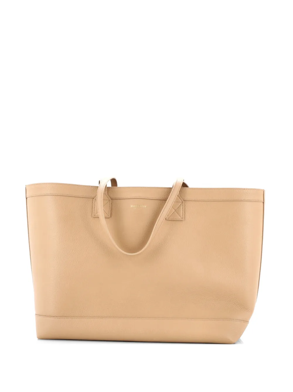 Burberry Pre-Owned Shopping Leather with Check Canvas Interior Medium tote bag - Nude