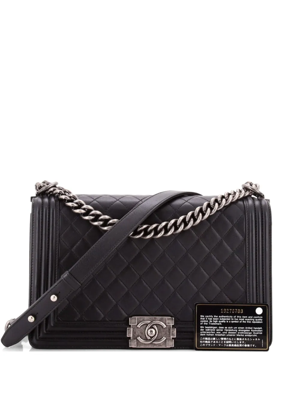 CHANEL Pre-Owned Boy Flap Bag Quilted Lambskin New Medium shoulder bag - Nero