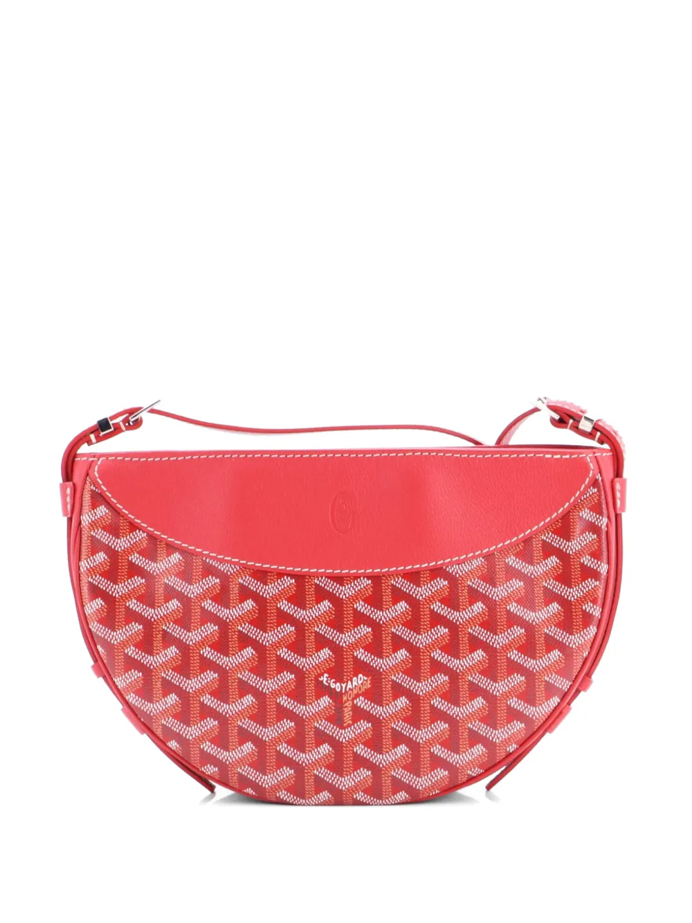 Goyard Pre-Owned Hirondelle Coated Canvas and Leather shoulder bag - Rosso