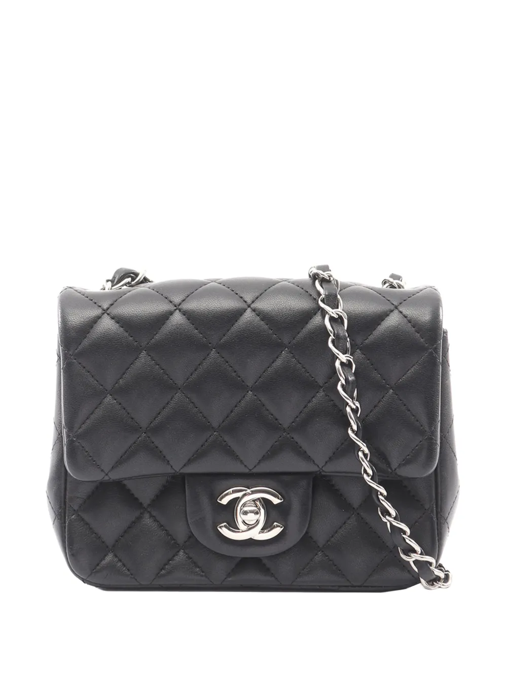 CHANEL Pre-Owned 2017-2018 Mini Square Classic Lambskin Single Flap crossbody bag - Nero