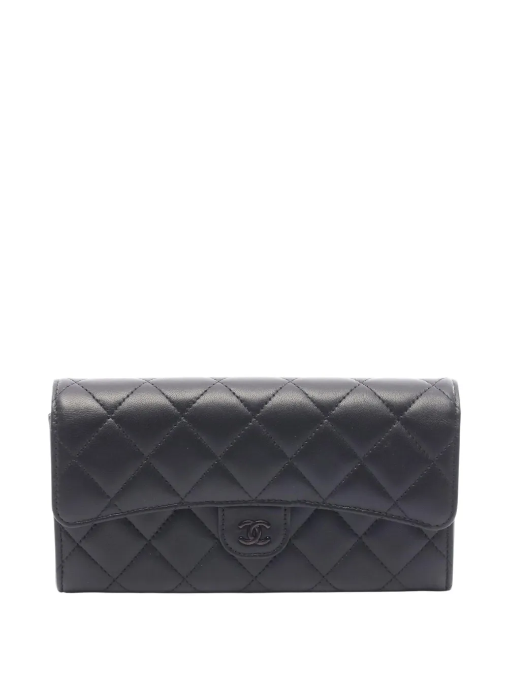 CHANEL Pre-Owned 2021-2026 Lambskin Quilted Classic Flap Wallet long wallets - Nero